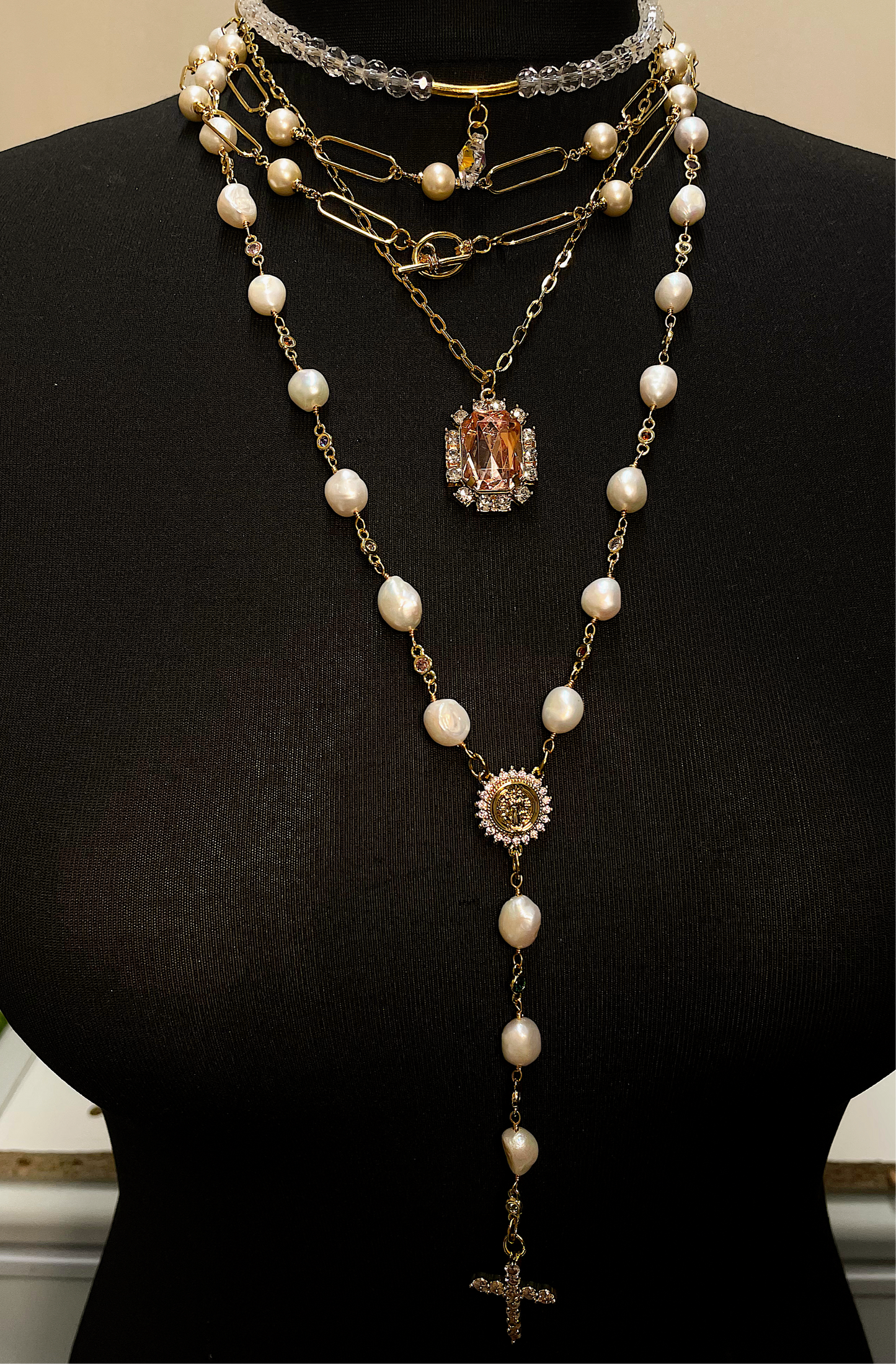Fresh Water Pearl Rosary Necklace