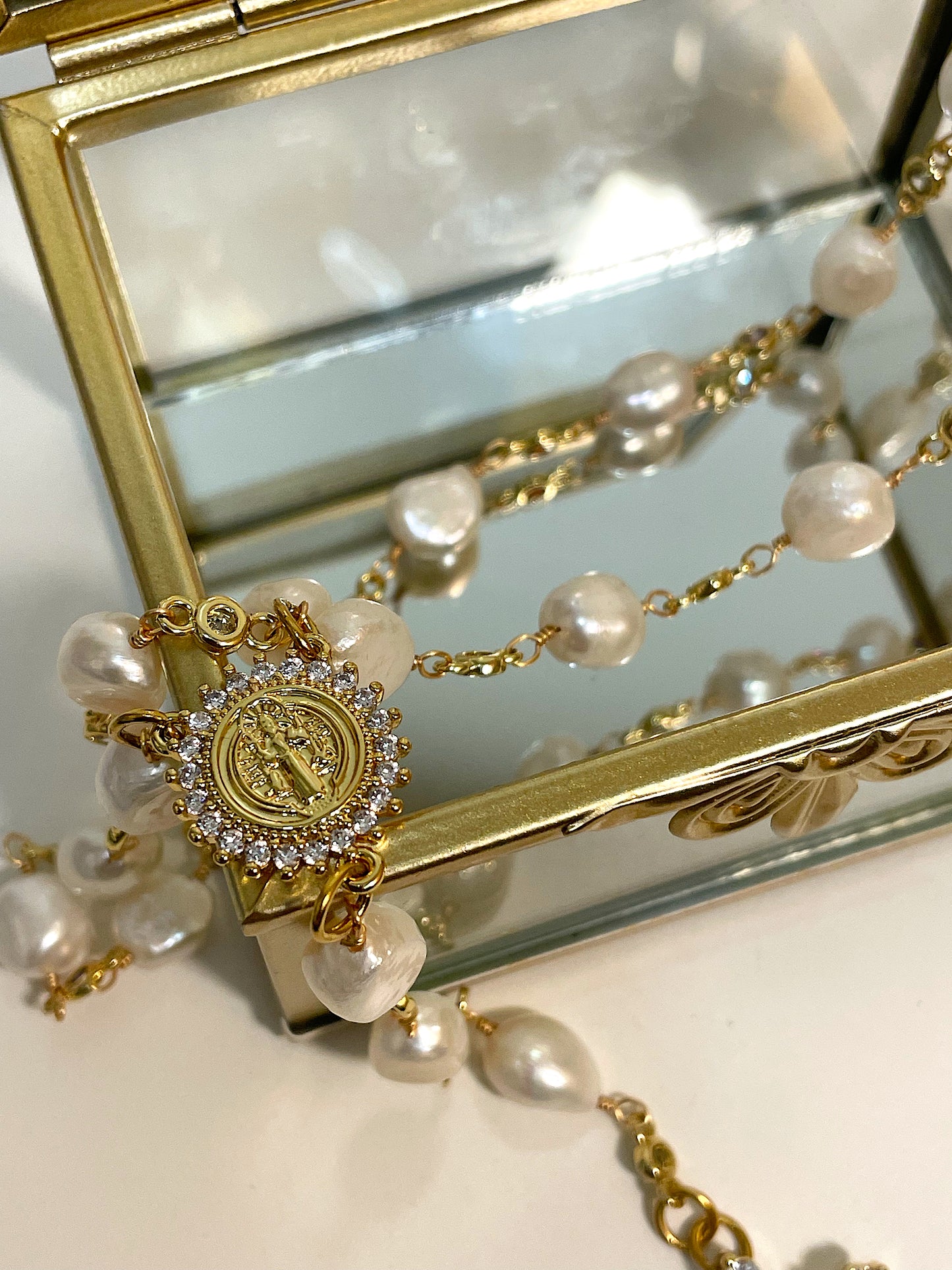 Fresh Water Pearl Rosary Necklace
