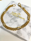 Gold Crystal Pave Chain Link Bracelet