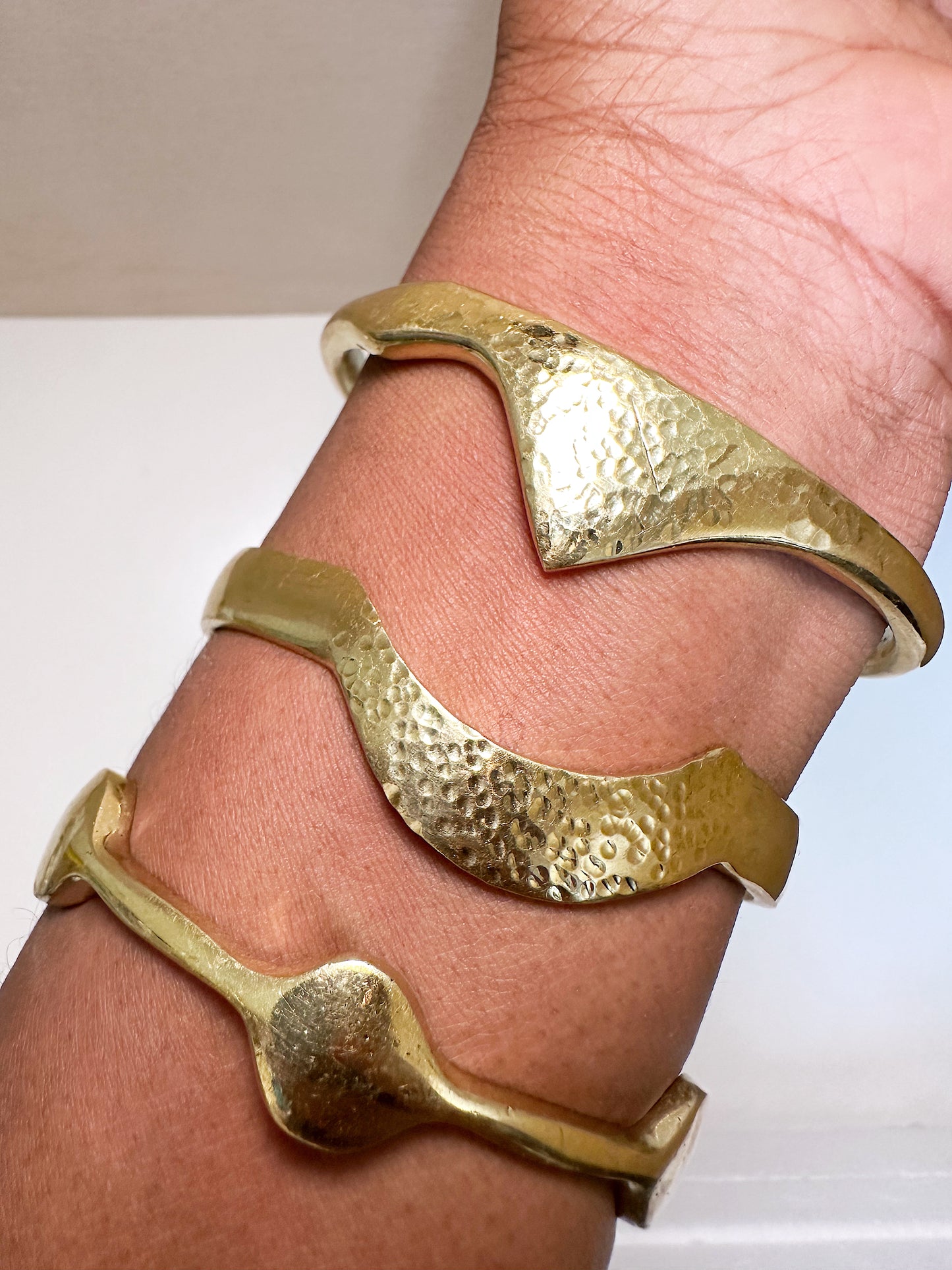 Brass Cuff V Bracelet