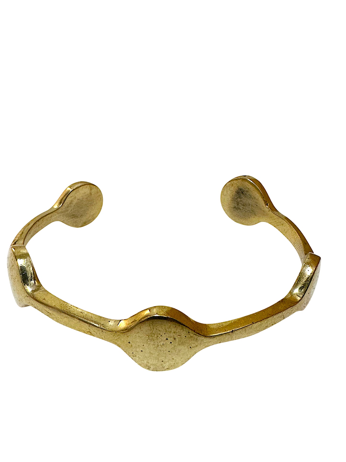 Brass Cuff Multi Circle Bracelet