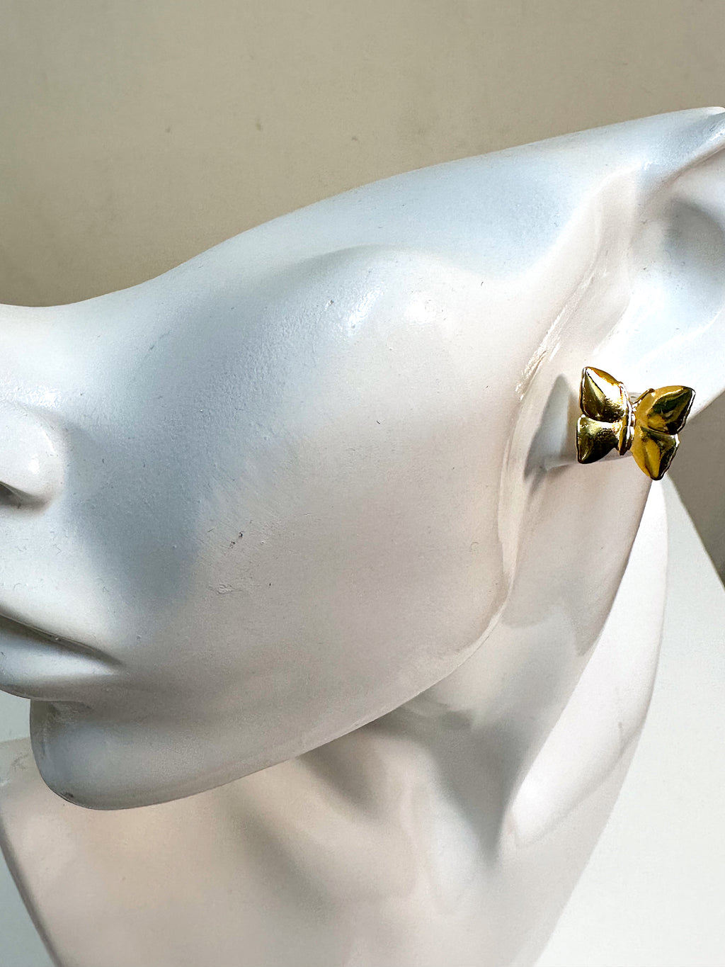 Butterfly Stud Gold Plated Over Brass Pierced Earrings