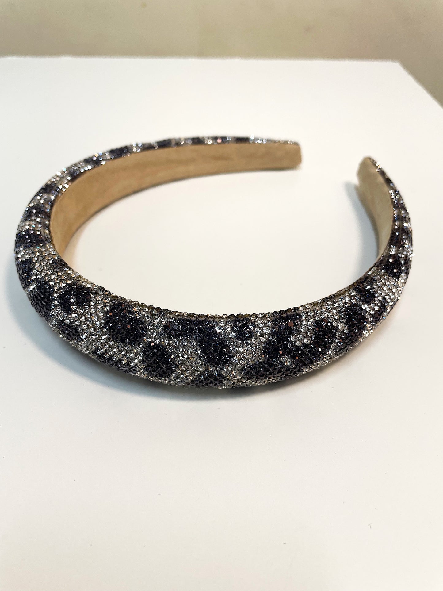 Black And White Crystal Head Band