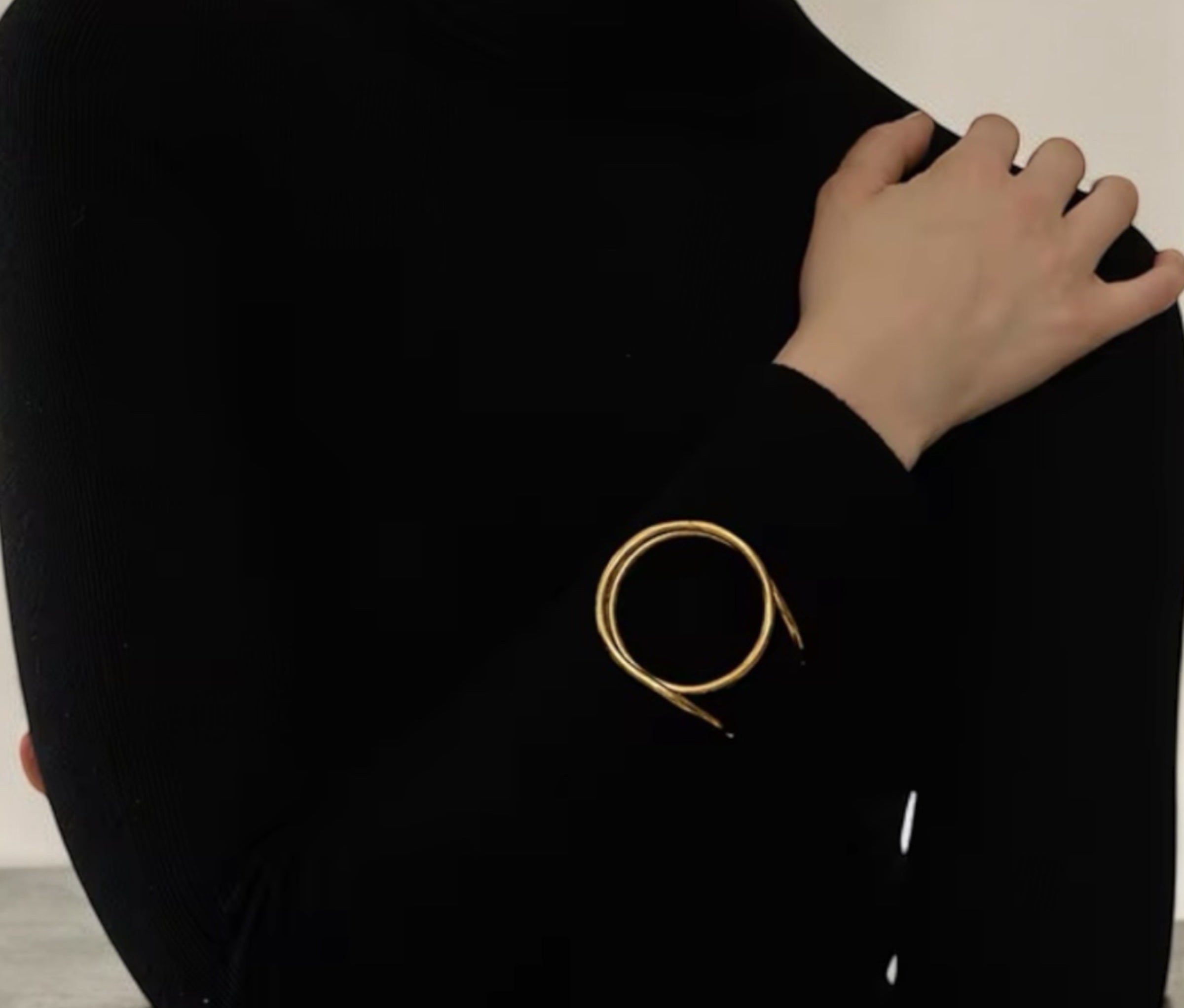 Geometry Chunky Cuff Gold Bracelet