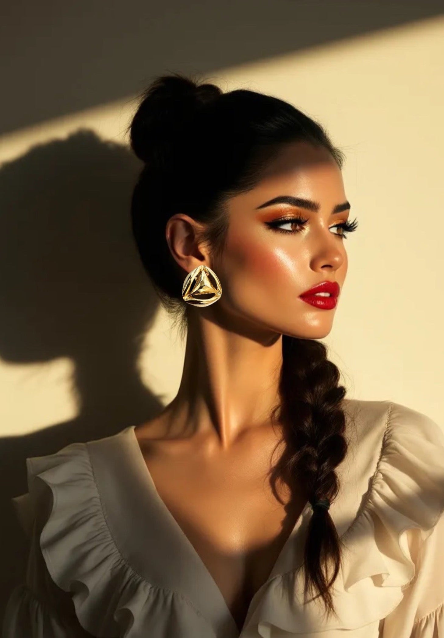 Triangular Cut Out Clip On Earrings