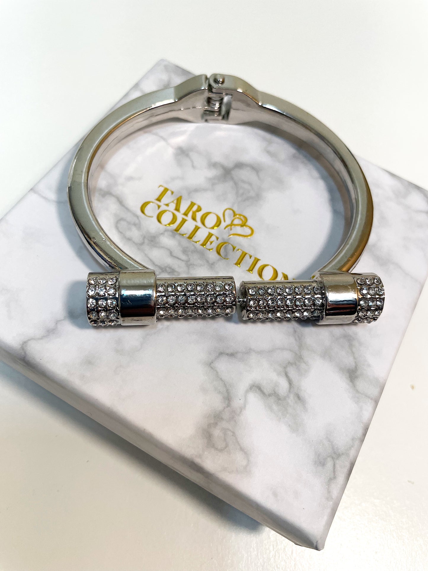 Bling Silver Bar Cuff Bracelet
