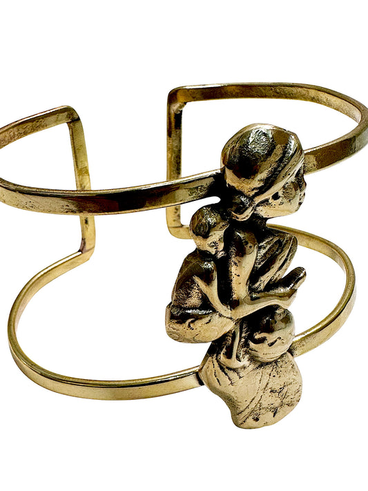 Bond Of Love Statement Brass Cuff Bracelet