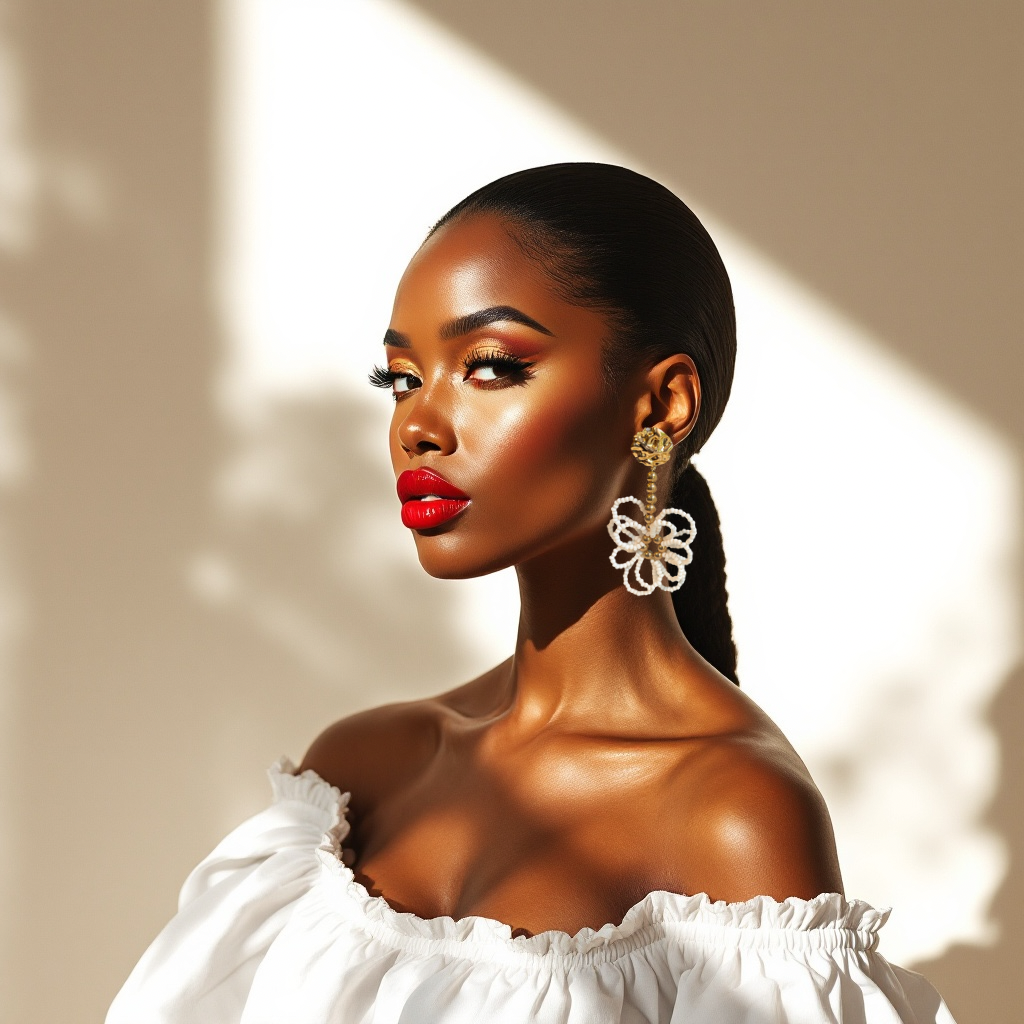 Big Beaded Flower Earrings