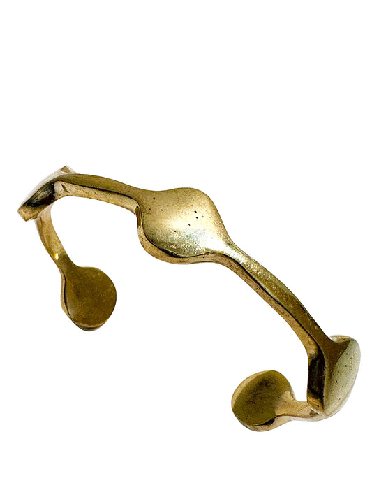 Brass Cuff Multi Circle Bracelet