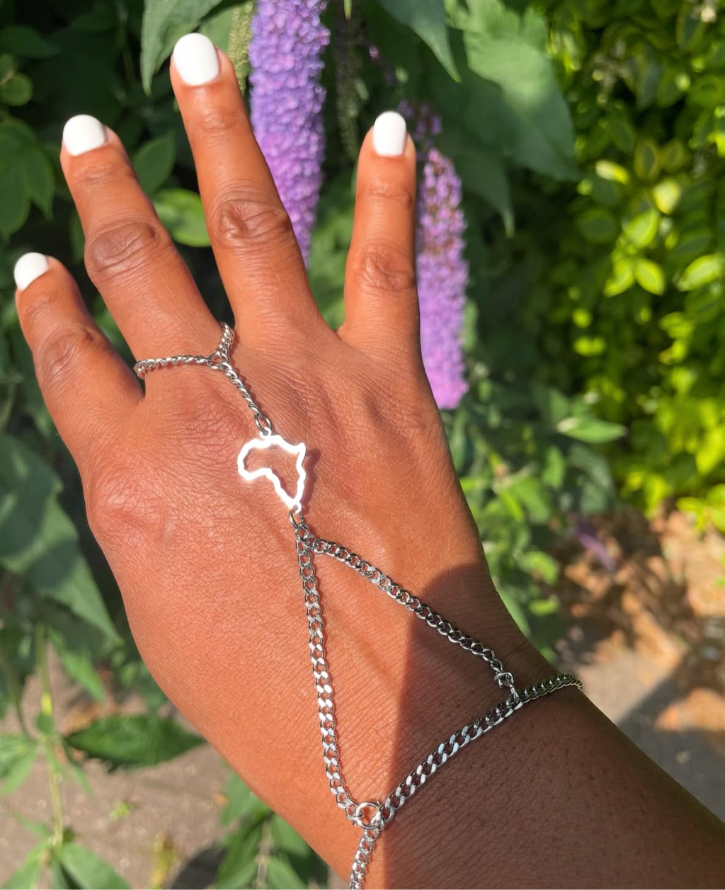 African Map Ring/Handchain