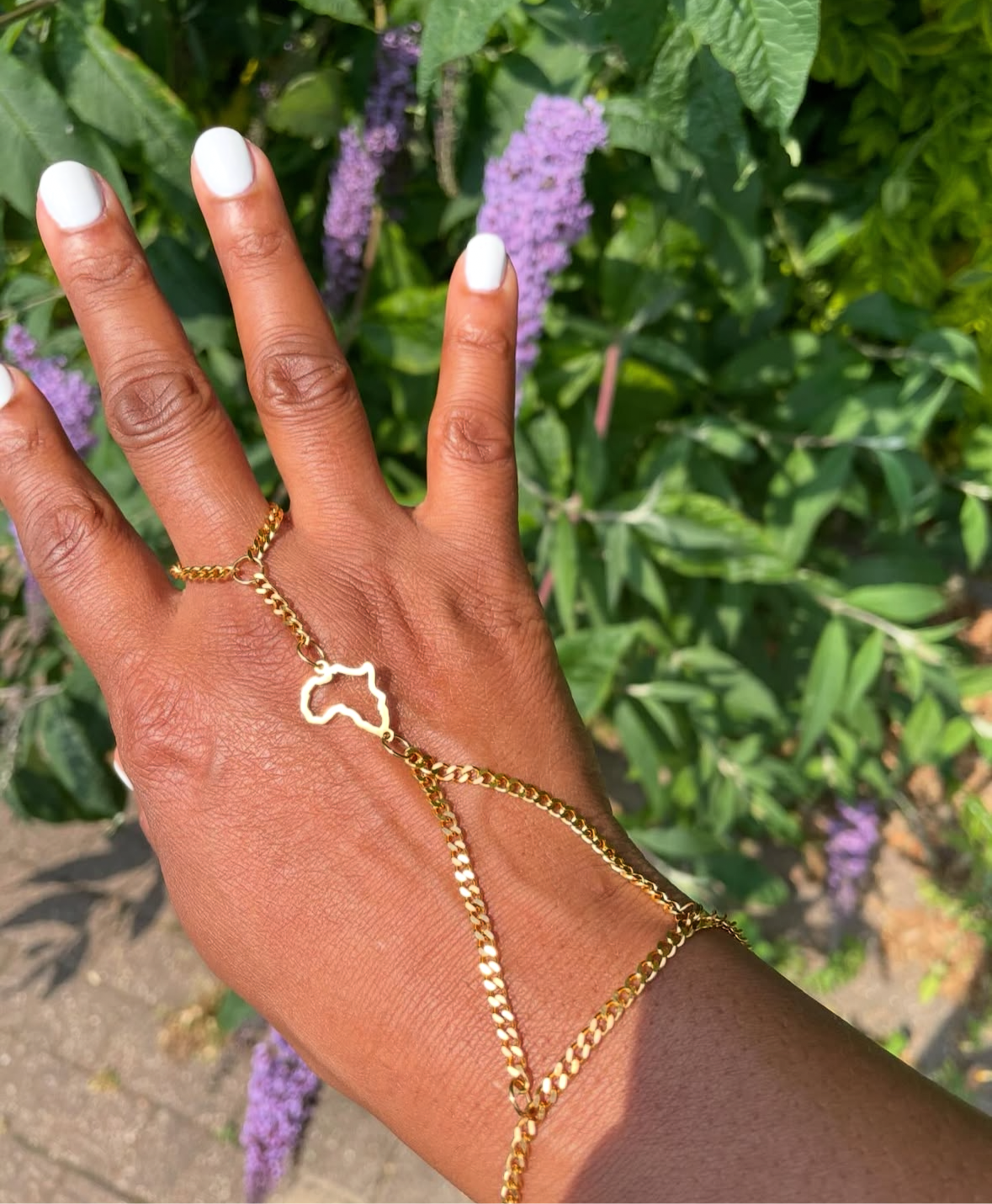 African Map Ring/Handchain