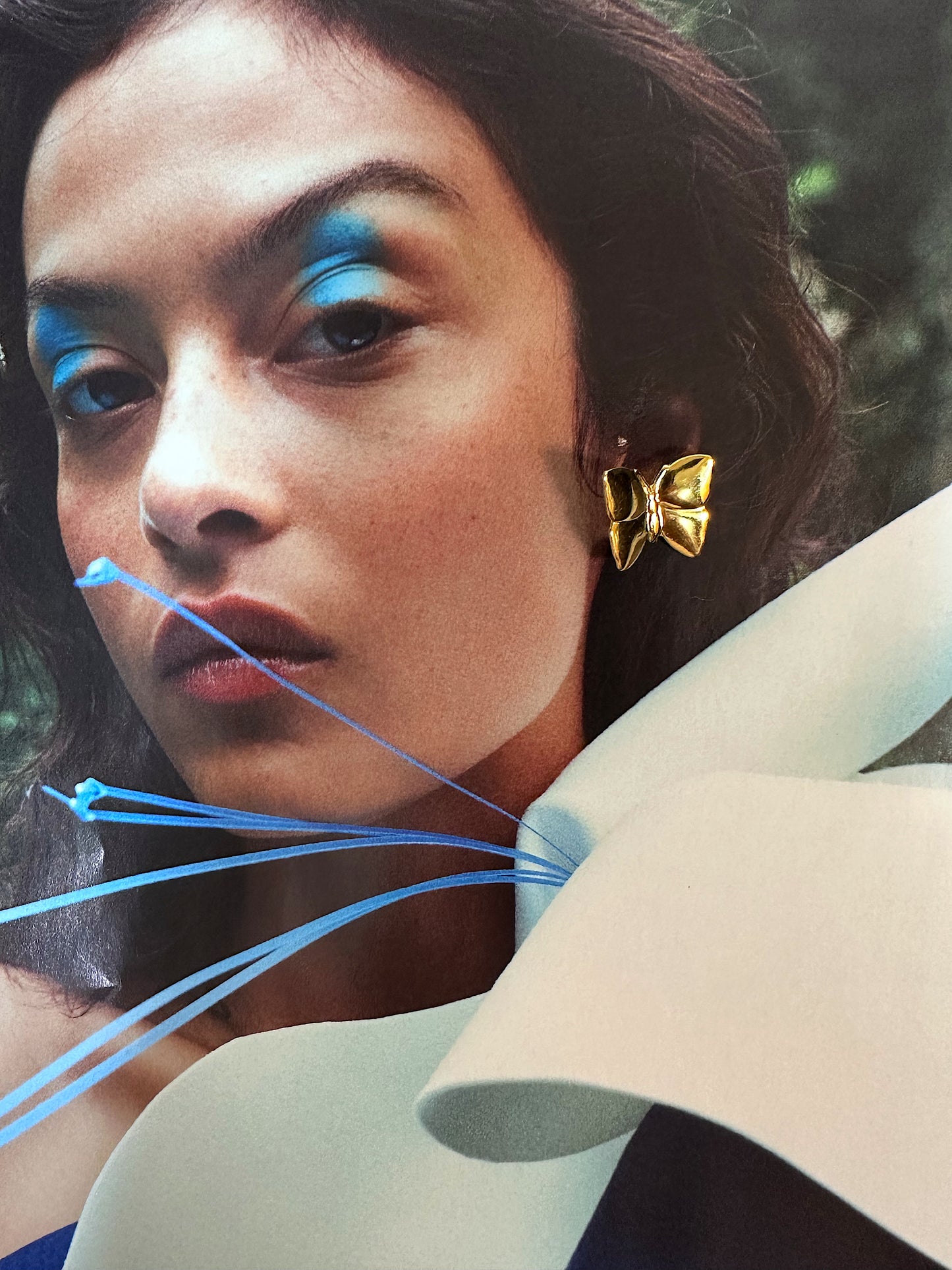 Butterfly Stud Gold Plated Over Brass Pierced Earrings