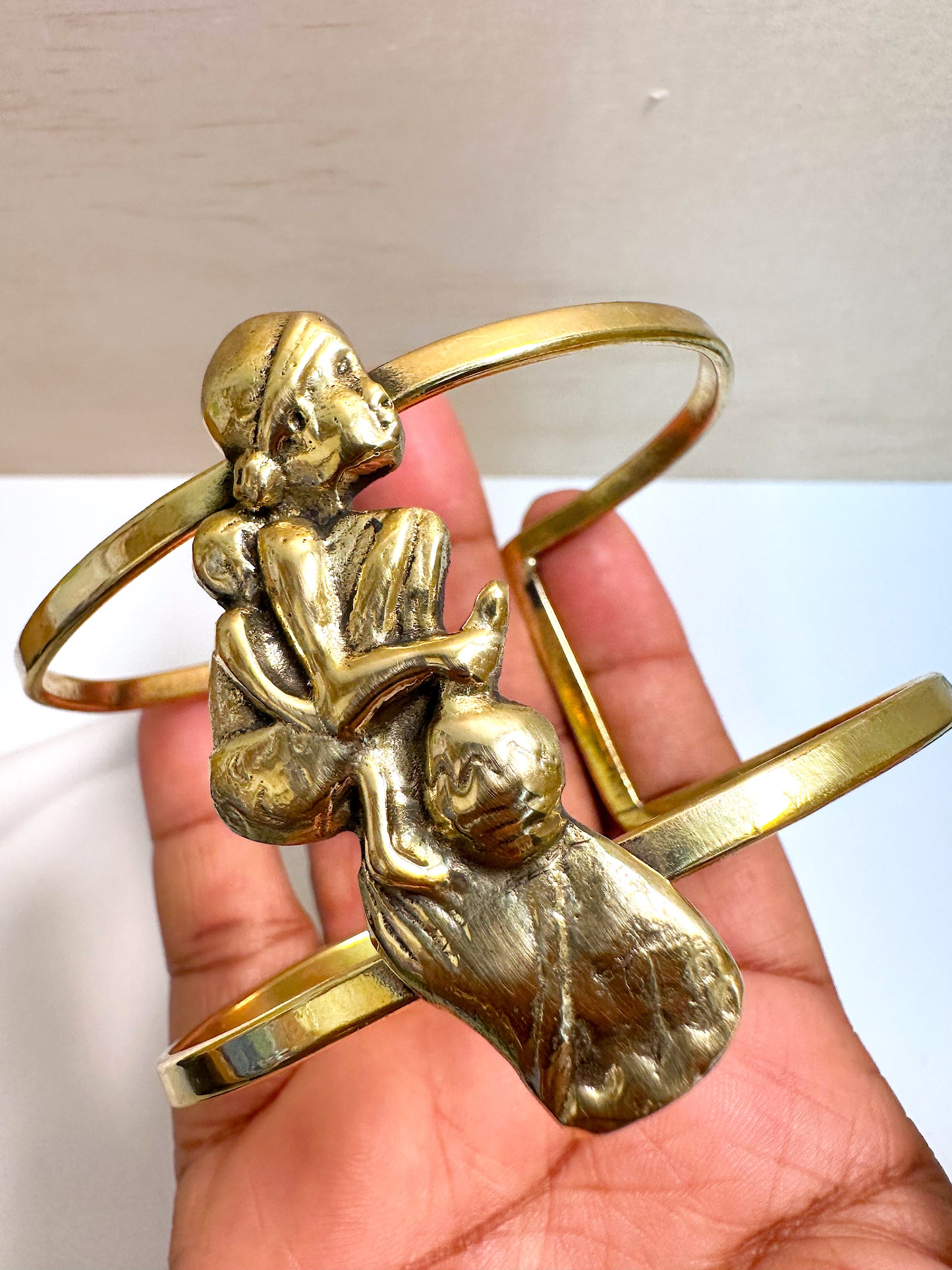 Bond Of Love Statement Brass Cuff Bracelet