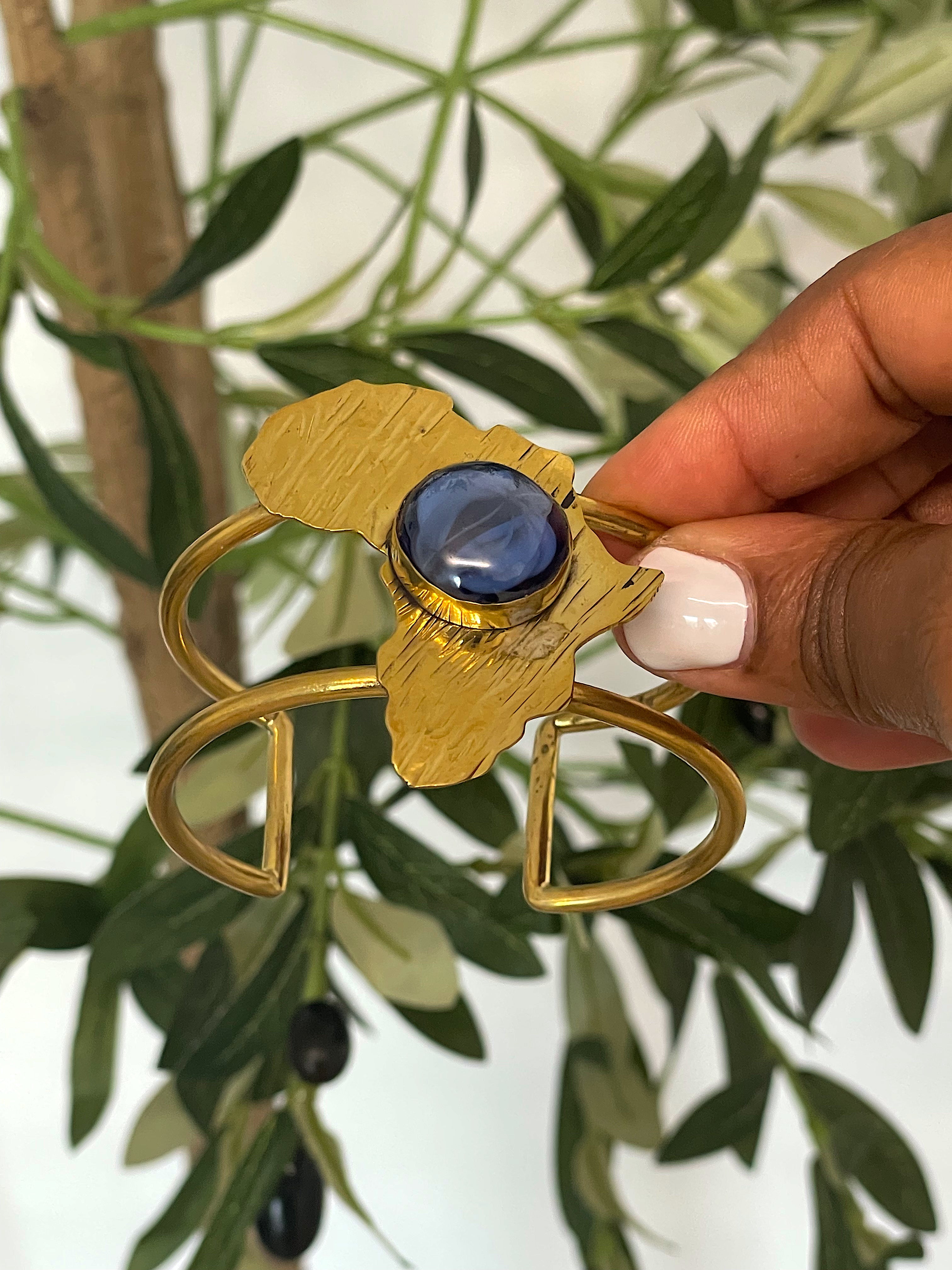 Blue Marble African Map Wrist Cuff