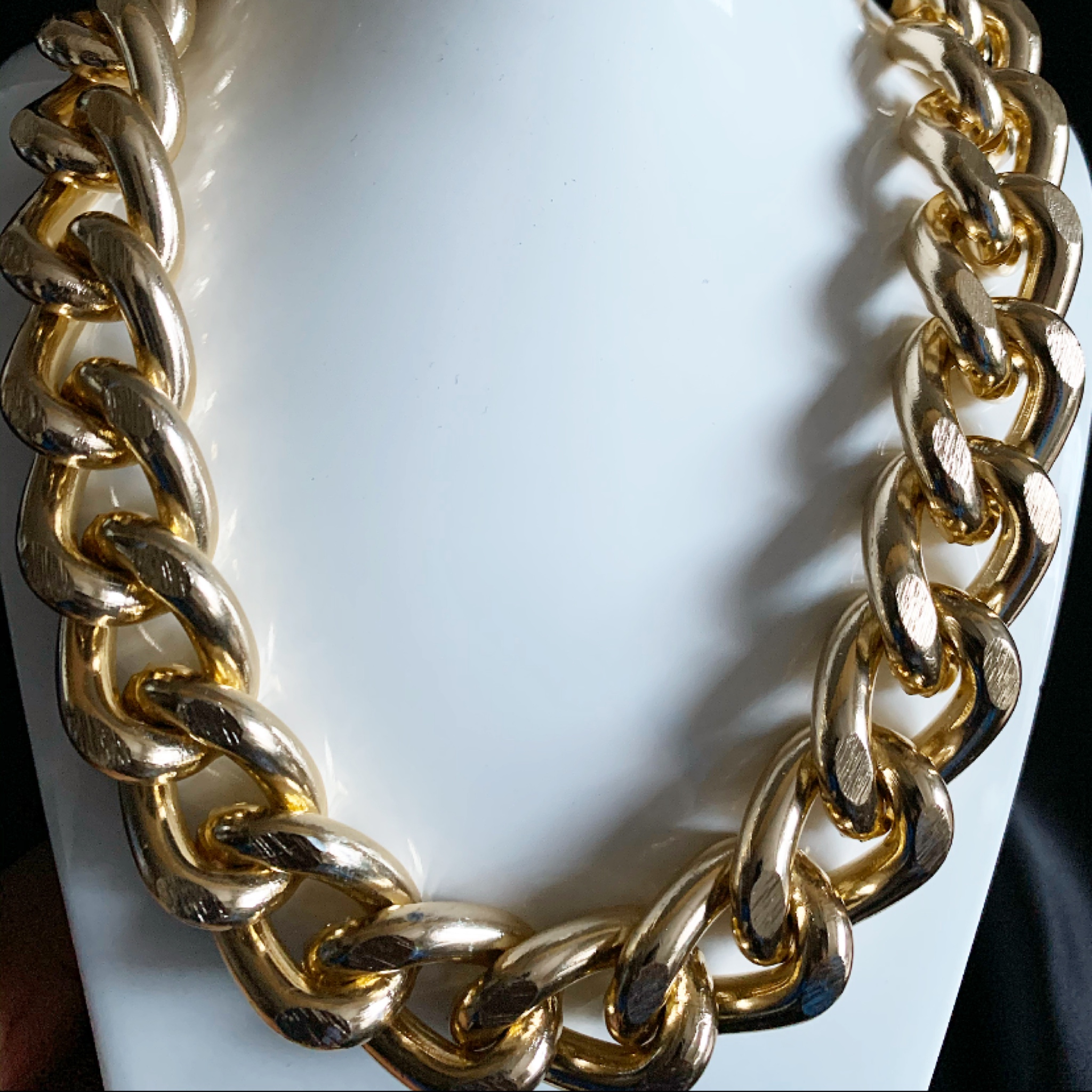 Gold Front Clasp Necklace, silver chunky chain, mixed metal necklace, –  Constant Baubling